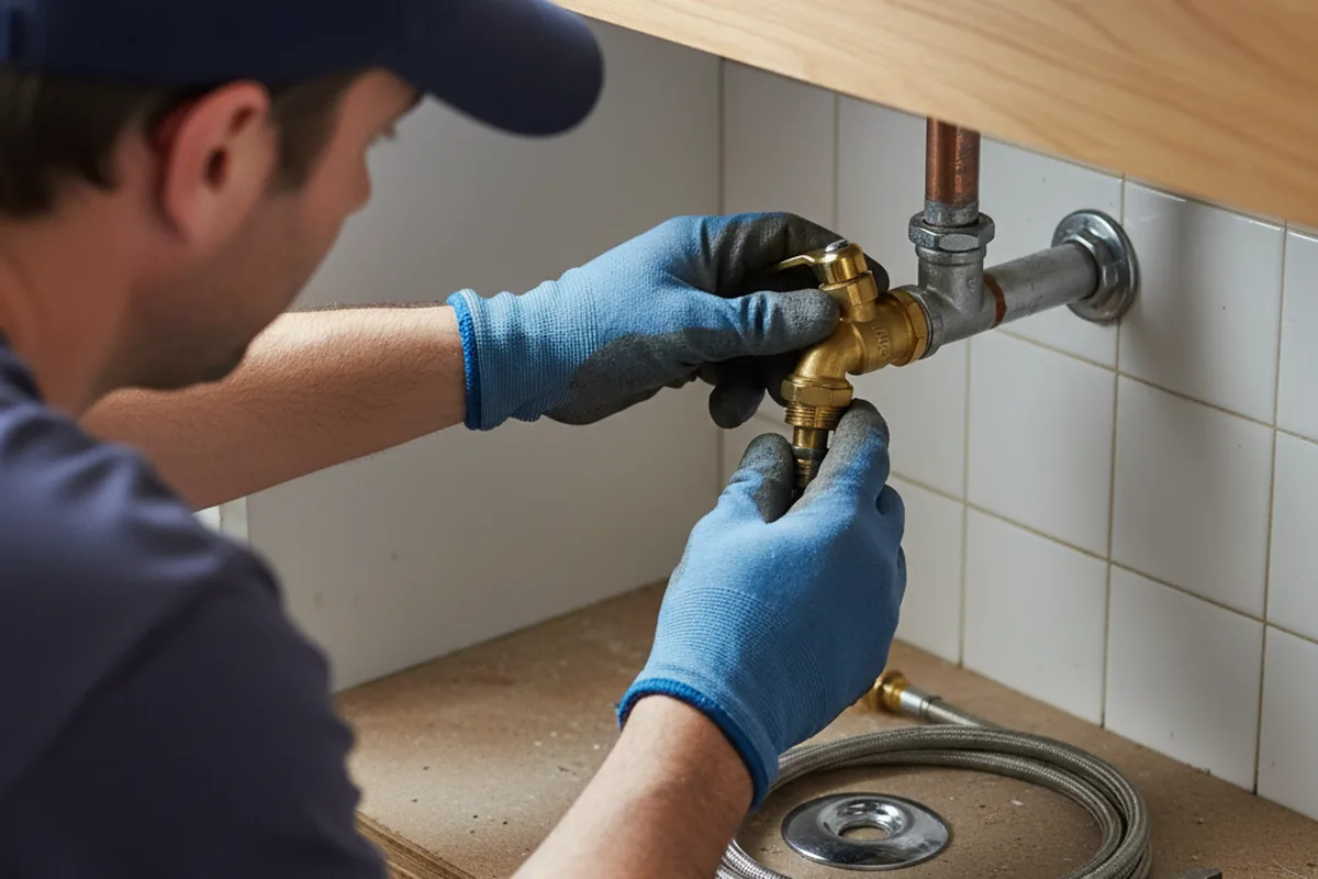 Shutoff valve and fitting work during Burst Pipe Repair in Lawnside